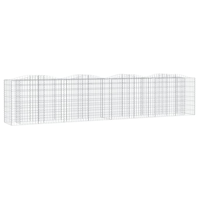 vidaXL - Schanskorf - gewelfd - verhoogd - 400x50x100 - cm - gegalvaniseerd - ijzer