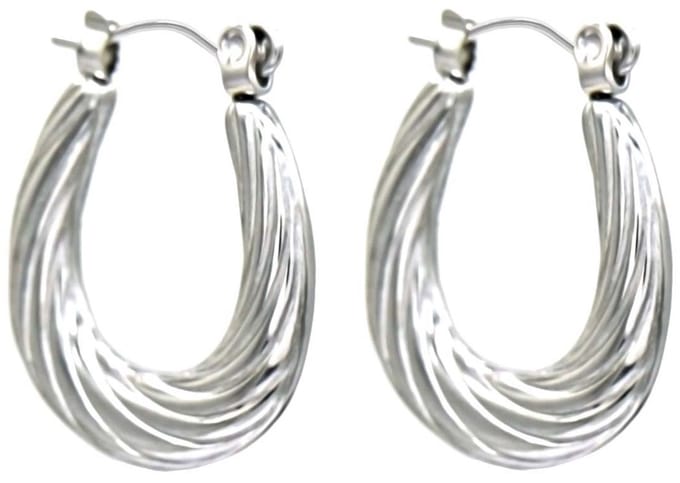 Oorbellen Reliëf - Oorringen - RVS - 2 cm - Zilverkleurig