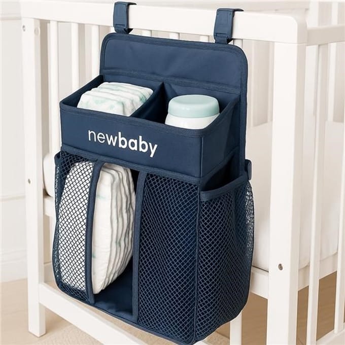 New Baby TinyTidy bedomrander organizer blauw - Bedje organizer