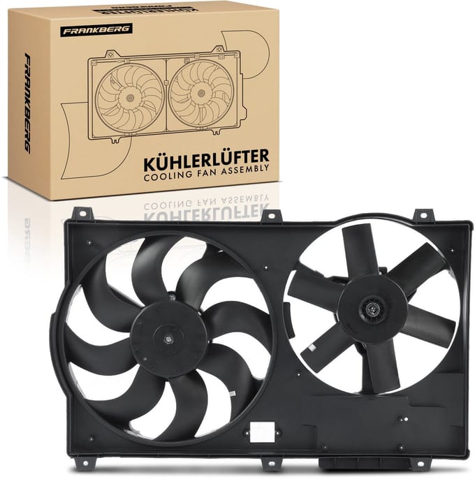 Frankberg 1x Motorradiator dubbelventilator