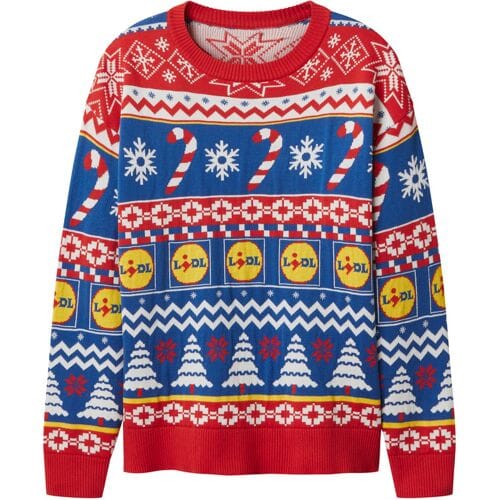 Lidl Dames kersttrui (Rood/wit/blauw, S (36/38))