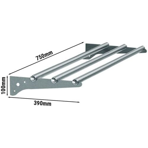 GGM Gastro Tablettrutsche KOPENHAGEN - 750mm Zilver