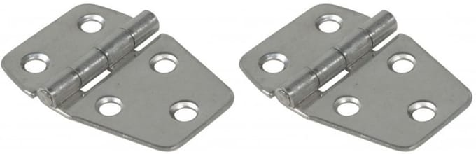 Scharnier 40 x 55 mm, roestvrij staal - 1 paar - 2 stuks