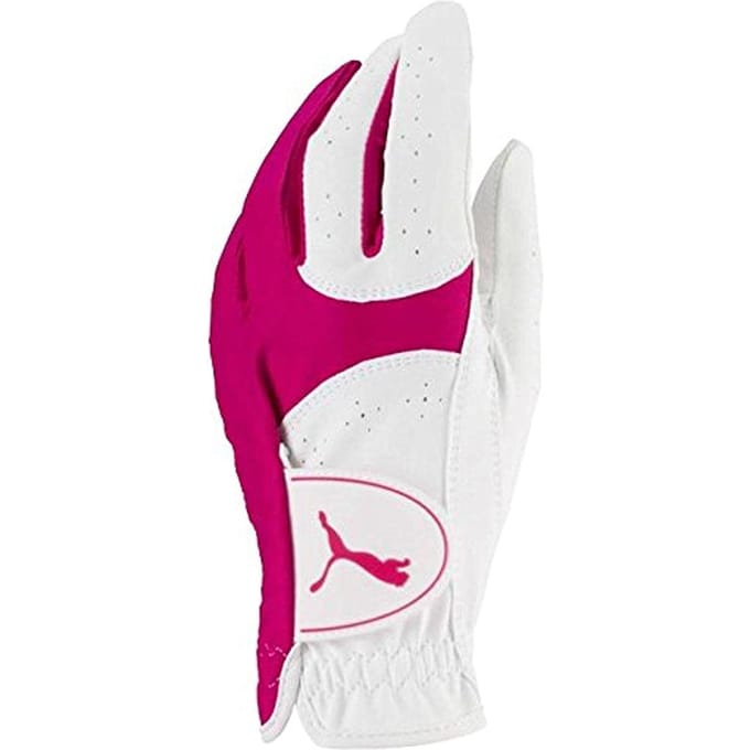 Puma Soft Lite Linkshandig Leer Wit Roze Dames Golfhandschoen 041355 02