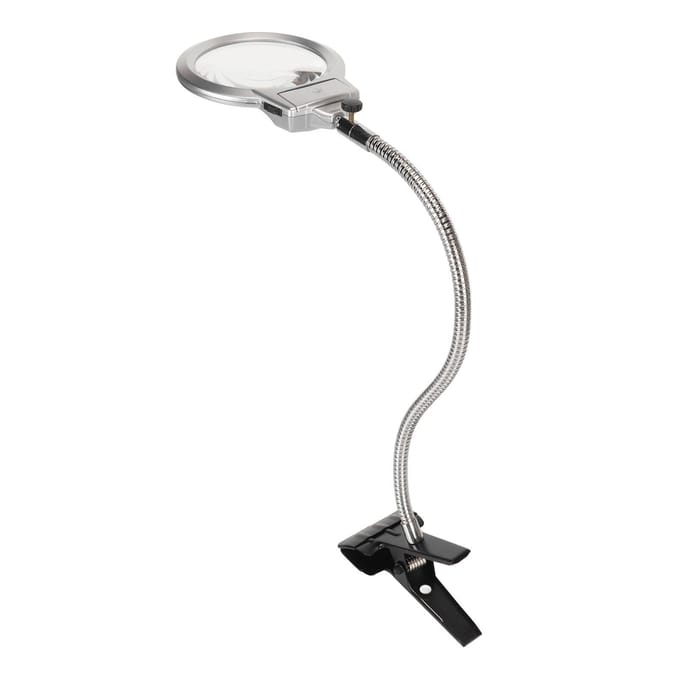 Klem Vergrootglas 2X en 6X Dubbele Lens Flexibele Slang 2 LED's Clip-on Vergrootglas met Licht