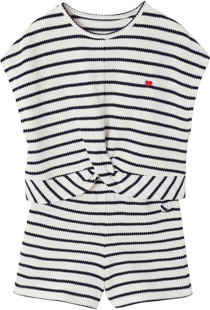 Vertbaudet Set voor meisjes, t-shirt en short van fantasie breisel
