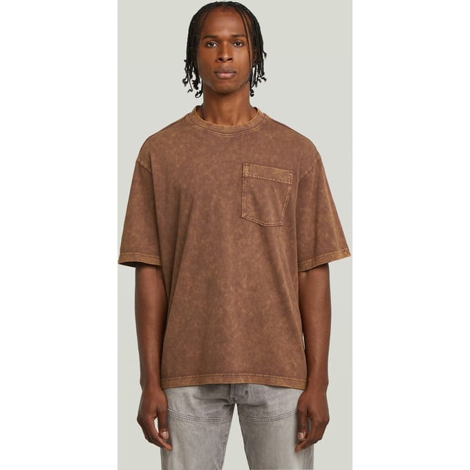 G-Star Washed Pocket R T Brown Taglia: S | Magliette basic Outlet | Uomo | Marrone