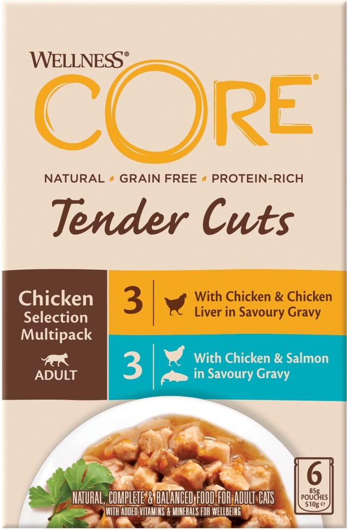 Wellness Core Tender Cuts Chicken Selection - Katten natvoer -  6 x 85 g