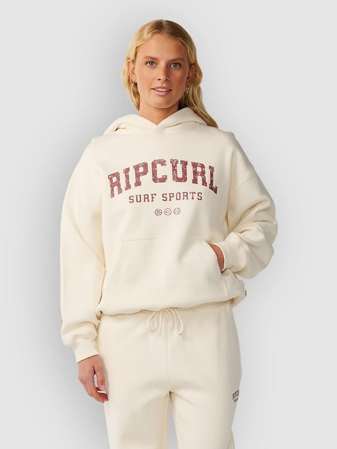 Rip Curl Varsity Sports Oversized Hoodie Beige M Vrouw