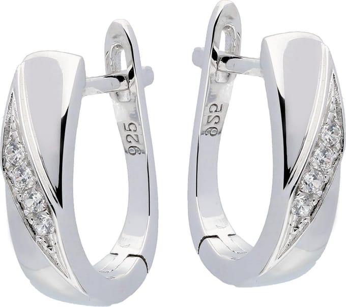Klapoorringen Elegance CZ 925 Rd