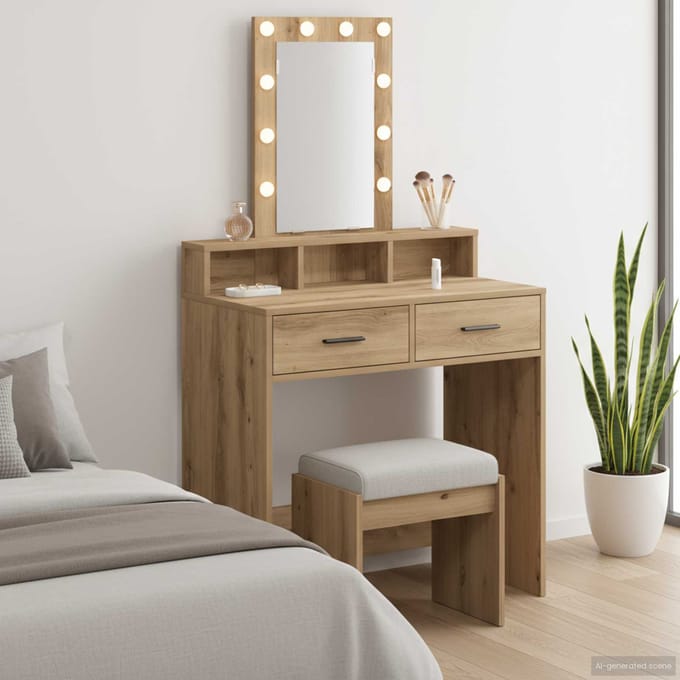 vidaXL - Kaptafel - Bruin - 79 - x - 41 - x - 140 - cm - Bewerkt - hout