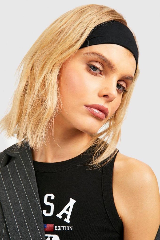 boohoo Dames 2 Pack Brede Jersey Hoofdbanden | Zwart