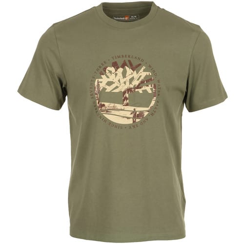 T-shirt Korte Mouw Timberland Tree Logo Lake House Gr Mdgrn