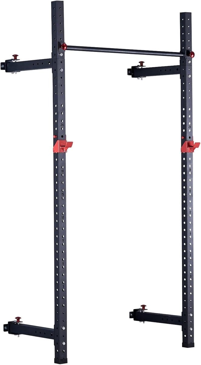 Wandrek Power Rack - Uitbreidbaar Half Rack - 350 kg Belastbaar - Wandbevestigd - Met Optrekstang