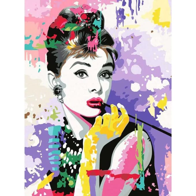 Ravensburger schilderen op nummer set - Audrey Hepburn canvas kunst.
