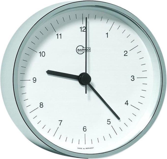 Barigo 615.1 klok - chroom - messing vernikkeld -  Ø 8,5 cm
