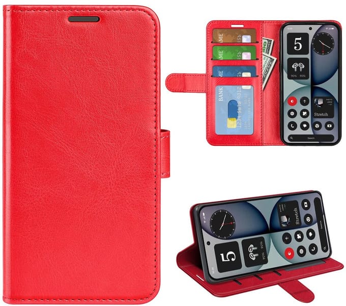 MobyDefend Hoesje - Geschikt voor Nothing Phone (4a) Pro - Wallet Book Case (Sluiting Achterkant) - Rood