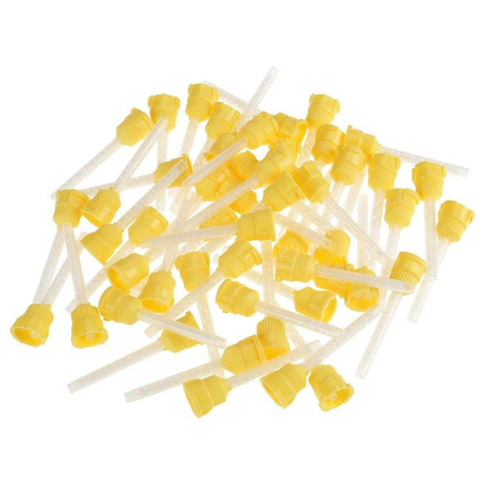 50 stuks 70 mm Wegwerp Tandheelkundige Siliconen Mengtip 4,2 mm 1:1 beige
