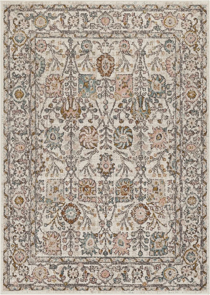 SURYA Amira vloerkleed vintage oosters roze wit