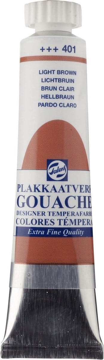 Plakkaatverf - 401 Lichtbruin - Gouache extra fine - Talens - 20 ml