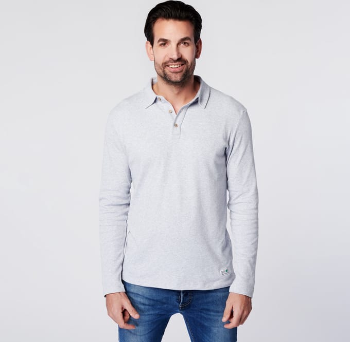 Longsleeve Polo - Sustainable - Grey - Medium
