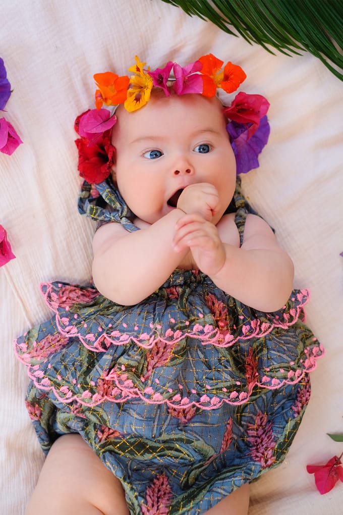 Louise Misha Rompers Matanzas Lagoon Leaves Größe: 3M | Hemden Outlet | kids