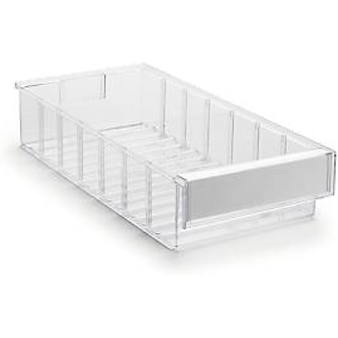 TRESTON magazijnlade 4020, B 186 x D 400 x H 82 mm, 4,2 l, transparant