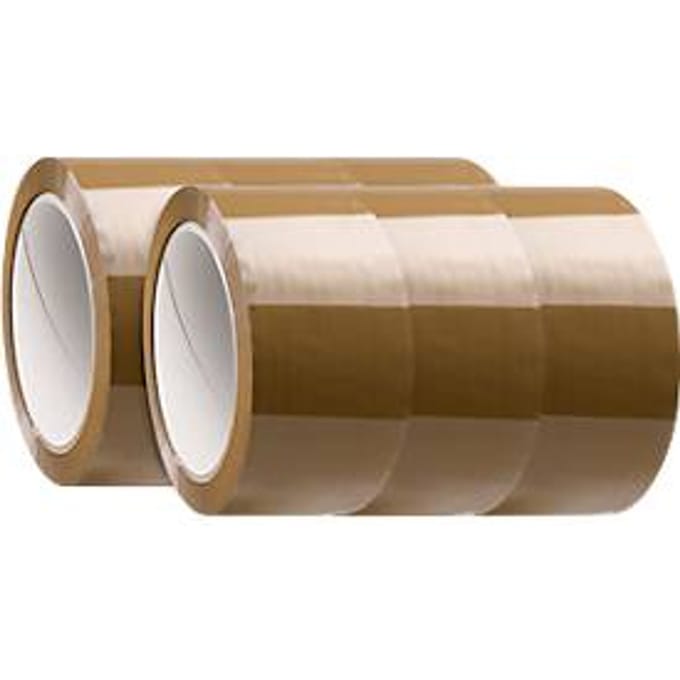 Klassieke verpakkingstape, bruin, 6 rollen