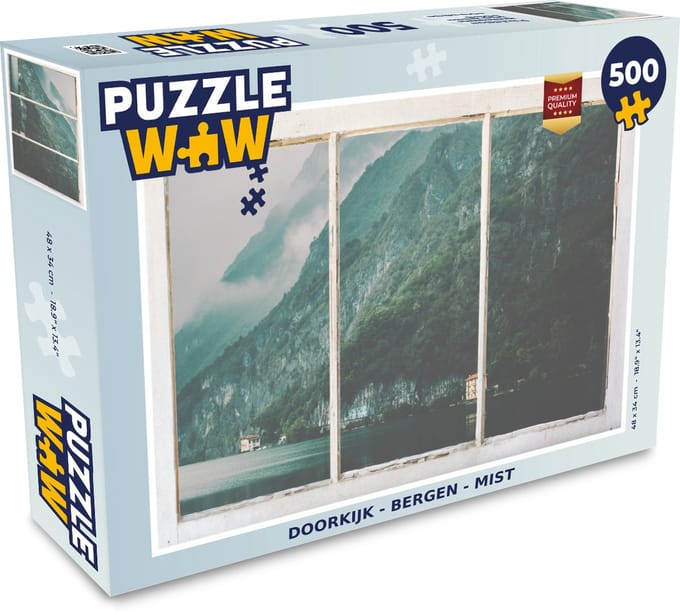 Puzzel Doorkijk - Berg - Mist - Legpuzzel - Puzzel 500 stukjes