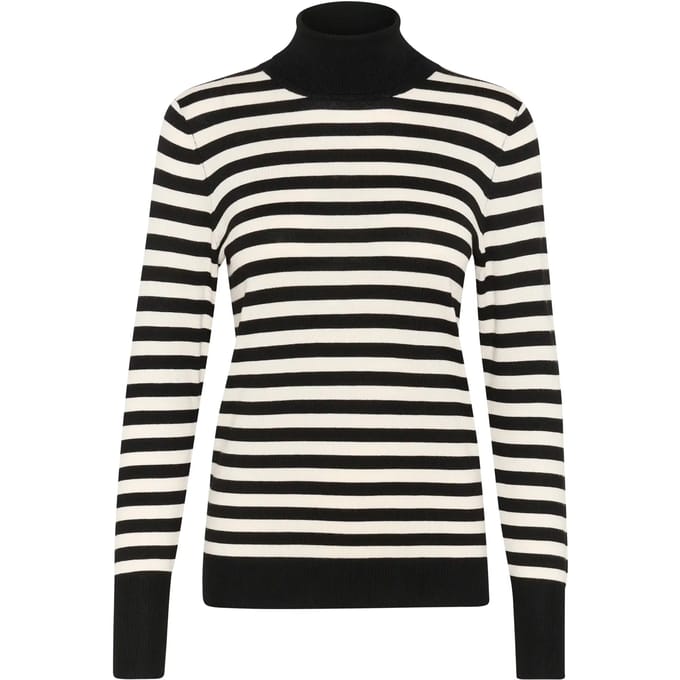 Pullover Slim fit black offwhite