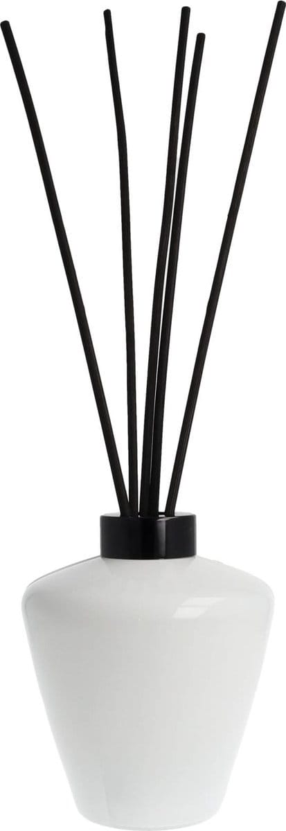 Scentchips® Geurstokjes houder glas Cone glanzend wit - Ring zwart