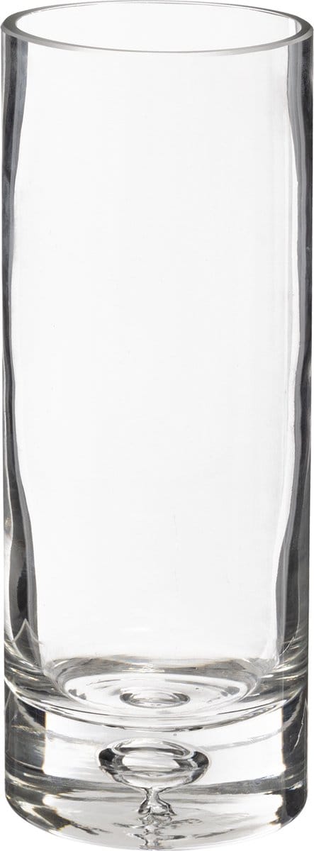 Atmosphera bloemenvaas Amiens - Cilinder model - transparant - bubbel glas - 23 x 9 cm