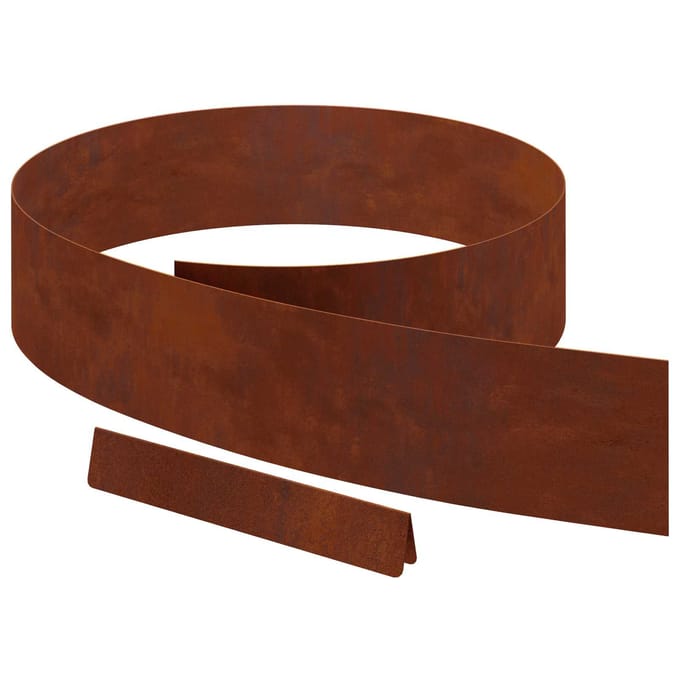 vidaXL - Grasafscherming - 450 - x - 15 - cm - weervast - staal - Roestig