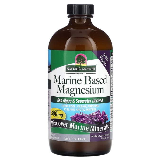 Nature'S Answer, Marien Magnesium, Vanille Crème, 500Mg, 480Ml(16 fl oz)