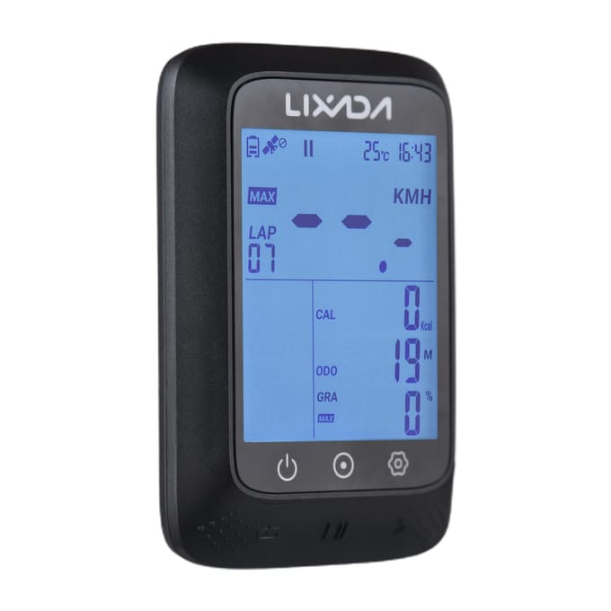 Fietscomputer GPS Draadloos Waterdicht ANT+ Sensor en BT 2.3in Hoogtegradiënt Hartslag zwart