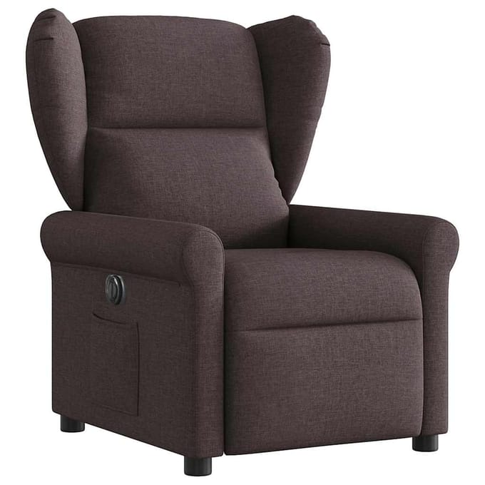 vidaXL - Fauteuil - verstelbaar - elektrisch - stof - donkerbruin
