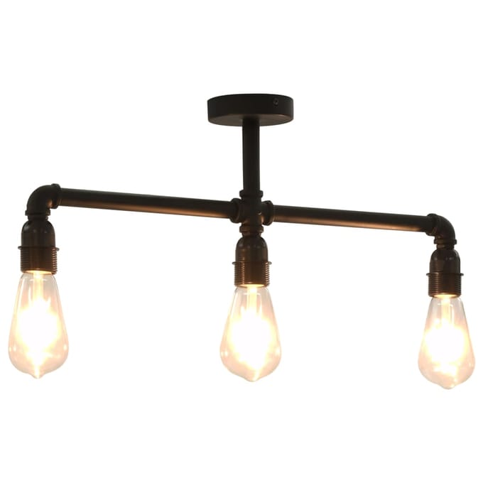 vidaXL Plafondlamp 3xE27 zwart
