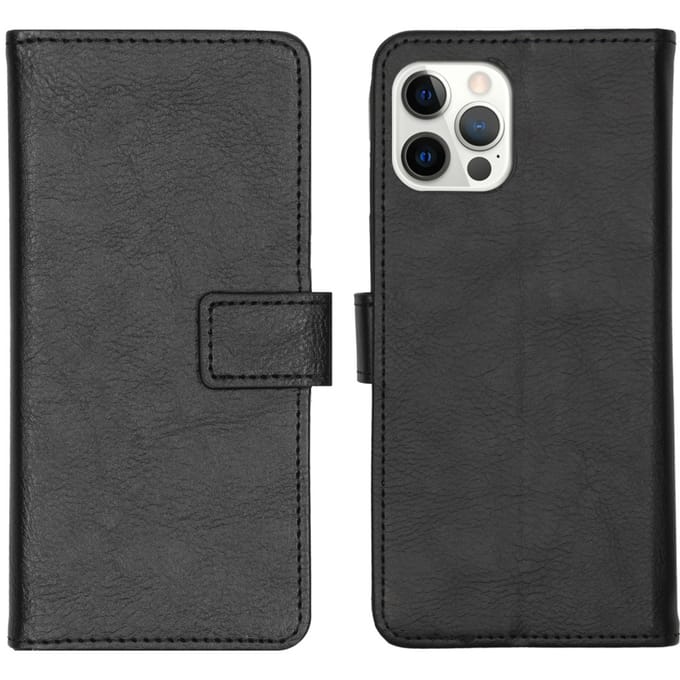 imoshion Hoesje - Geschikt voor Apple iPhone 12 Pro / 12 - Luxe Bookcase - Zwart