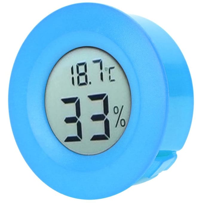 Mini Circulair Ingebouwde Digitale LCD Thermometer Hygrometer Vochtigheid Temperatuurmeter Binnen Blauw blue