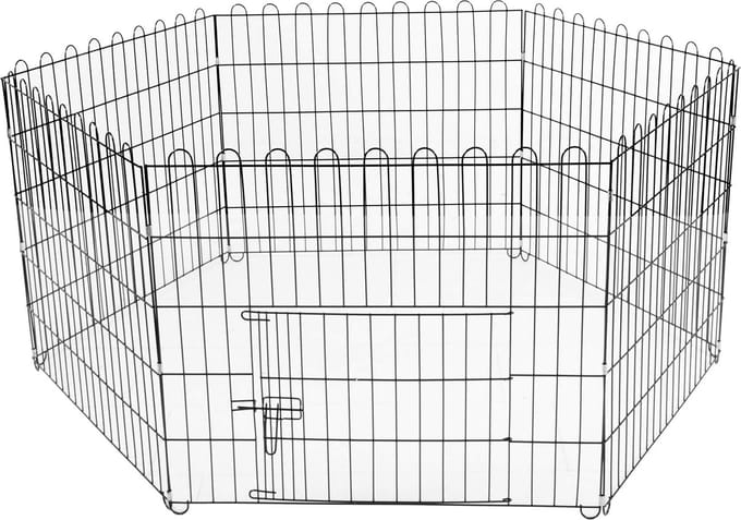 Springos Hondenbench - Dierenkooi - Dierenbox - Metaal - Zwart - 165 x 85 x 73 cm