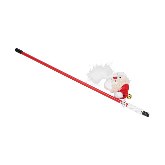 Funny Cat Stick Interactief en multifunctioneel plastic Kerstman Cat Wand Stick Toy white