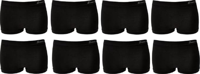 Sweet Angel Dames boxershort laag model 8 pack zwart - One size