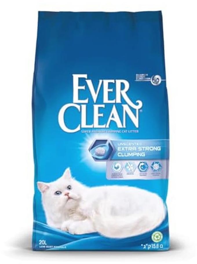 Klonterende kattenbakvulling 20L - Extra Sterk en Ongeparfumeerd