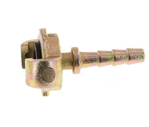 Gietijzer DN 5.5 DIN 3489 Compressor Klauwkoppeling met 10 mm Slangpilaar Veiligheidskraag