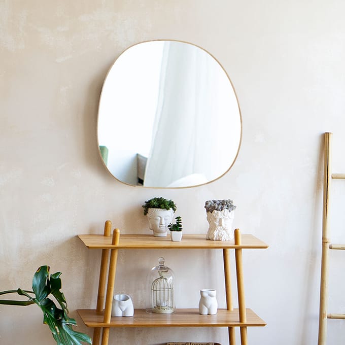 Milton & Oldbrook Wandspiegel 80 x 80 cm Varna Hout