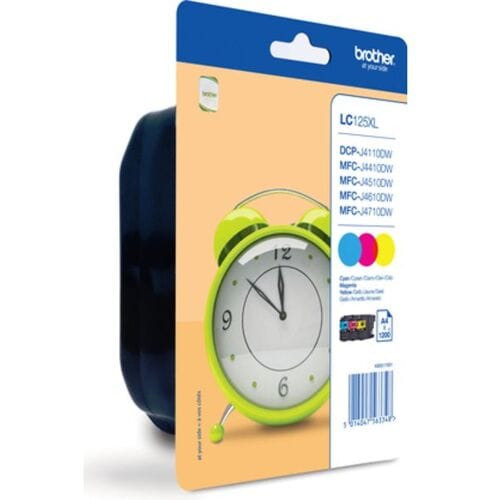 Brother Inktcartridge LC-125XLRBWBP 3-kleuren Multipack Hoge capaciteit