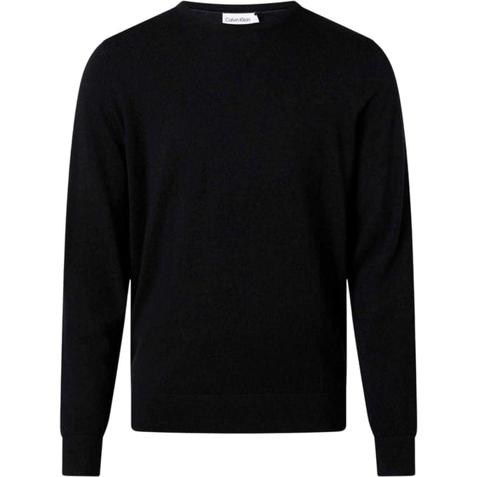 Calvin Klein Heren Merino Wol Trui (Zwart)