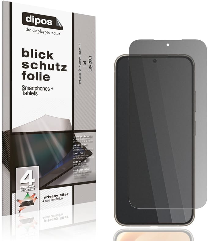 dipos – Matte Privacy Screenprotector geschikt voor Itel City 200s | Anti-Spy Beschermfolie