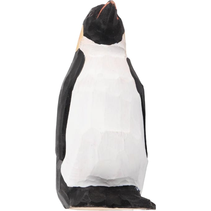 Statue de Pingouin en Bois Image Mignonne et Vive Peinte à la Main Figurine de Pingouin Exquise Décor de Pingouin pour white