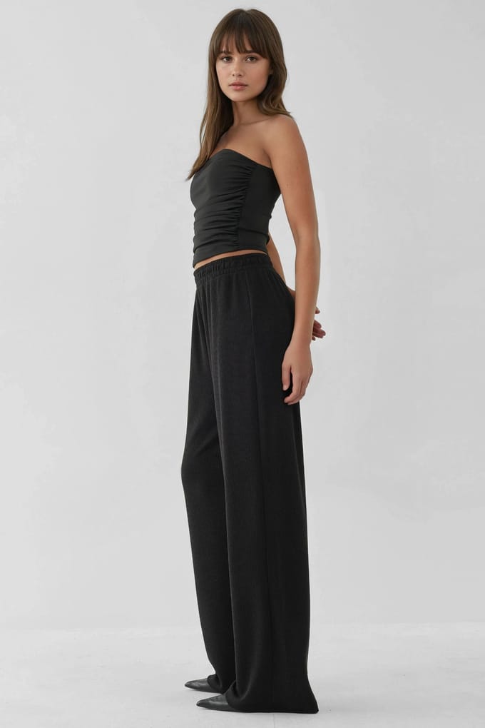 Brede Leg Textuur Gebreide Broek
